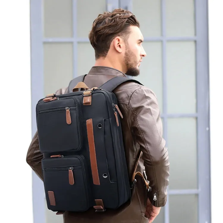 10001 Business Computer Backpack Multifunctional Simple Waterproof Nylon Travel Backpack, Size: 15.6 inch(Gray)