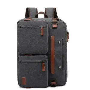 10001 Business Computer Backpack Multifunctional Simple Waterproof Nylon Travel Backpack, Size: 17.3 inch(Canvas Gray)