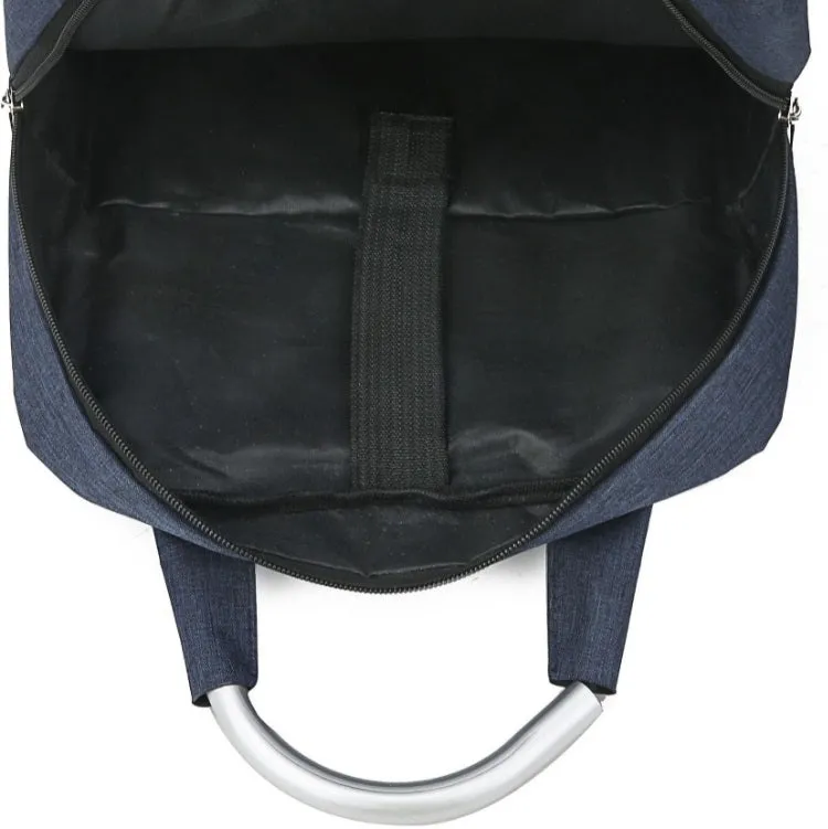 14 inch Business Computer Shoulders Backpack Travel Wear-Resistant Leisure Bag with External USB Port(Navy Blue)