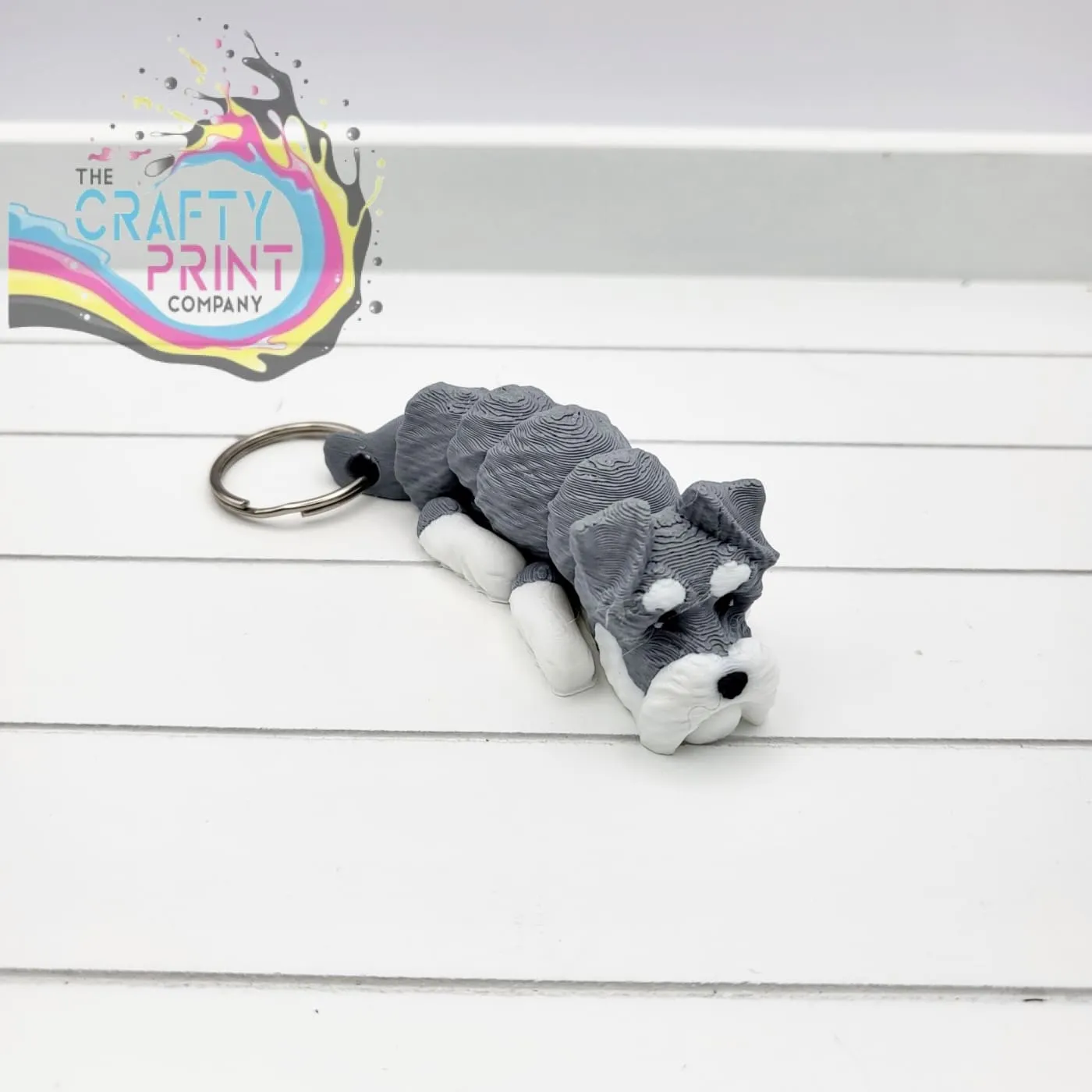 3D Printed Schnauzer Articulated Flexi Keyring/Fidget