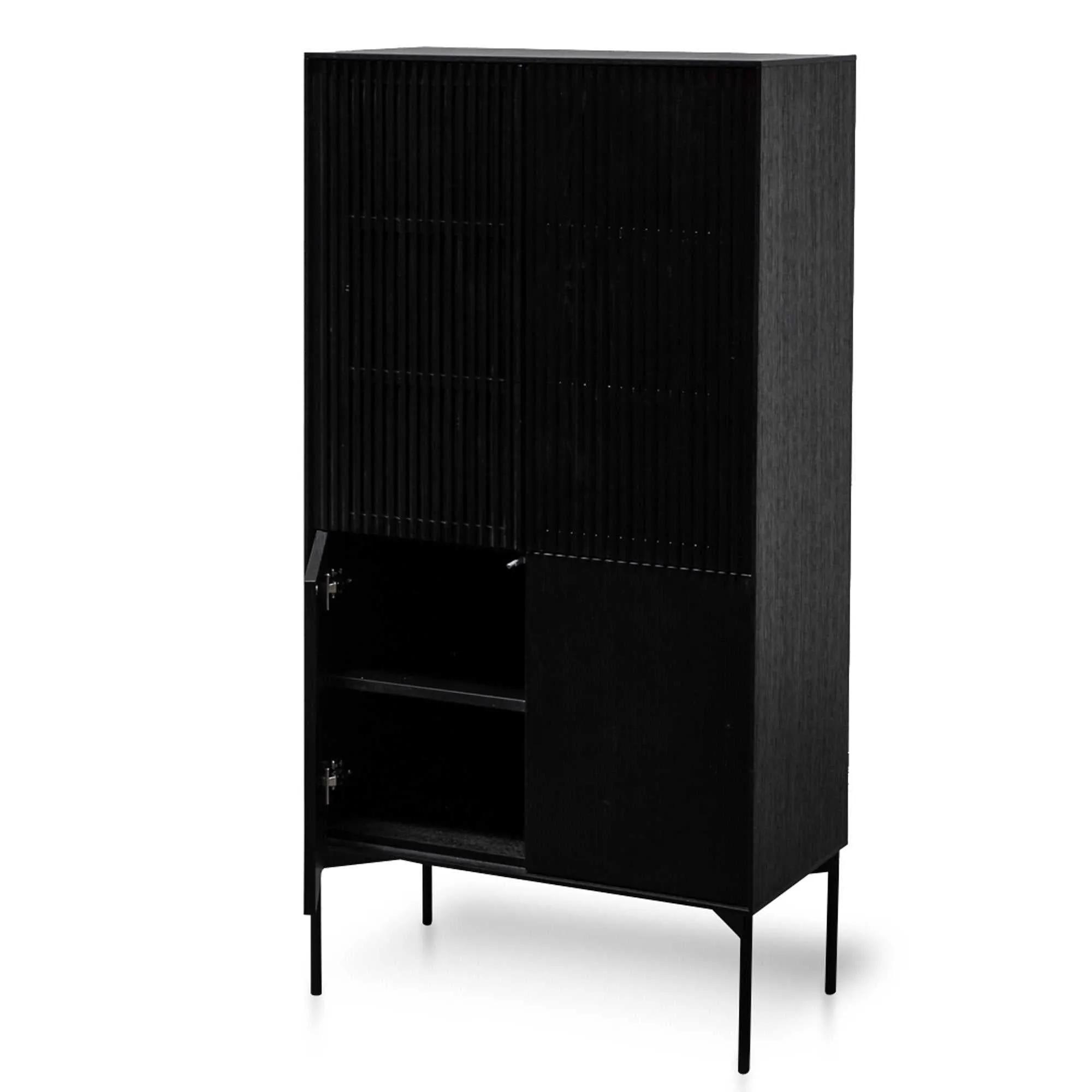 4 door Cabinet - Black