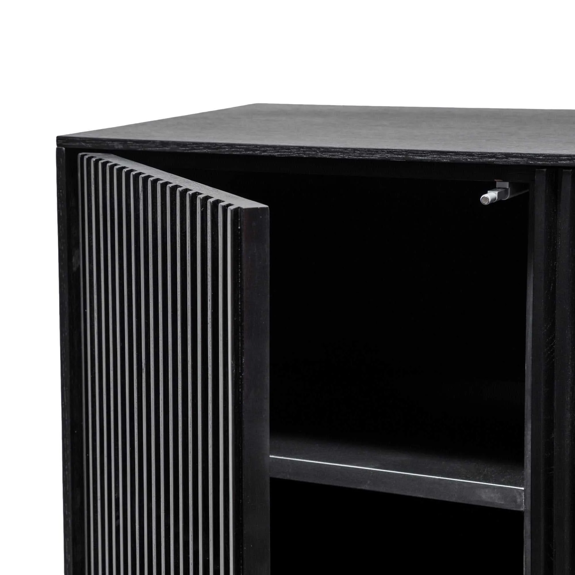 4 door Cabinet - Black