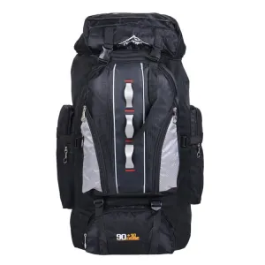 90L 10L  Multifunctional Outdoor Large Capacity Waterproof Nylon Hiking Bag(Black)