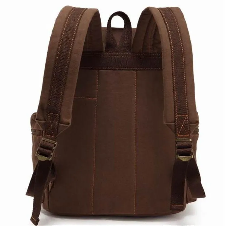 AUGUR 1039 Large Student Retro Canvas Backpack Shoulders Laptop Bag(Khaki)