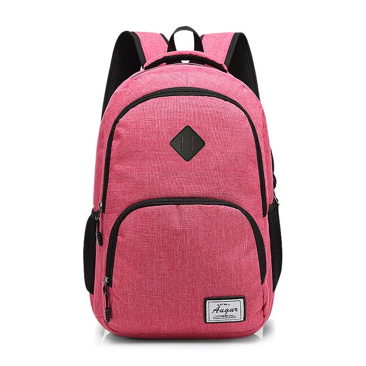 AUGUR 966 Retro Casual Oxford Cloth Backpack Shoulders Laptop Bag(Pink)