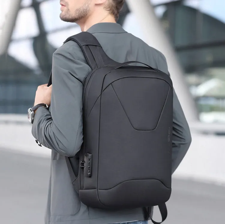 BANGE BG-22188 Fashion Business Anti-Theft Backpack Backpack with External USB Charging Port(Black)