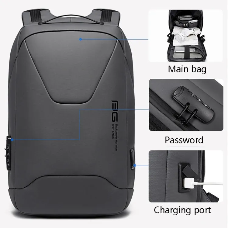 BANGE BG-22188 Fashion Business Anti-Theft Backpack Backpack with External USB Charging Port(Black)