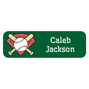 Baseball Large Rectangle Name Labels