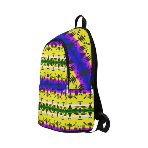 Between the Mountains Greasy Yellow Fabric Backpack for Adult