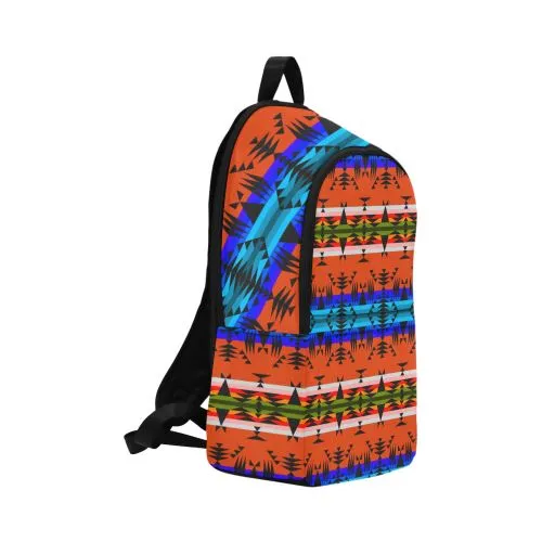 Between the Mountains Orange Fabric Backpack for Adult