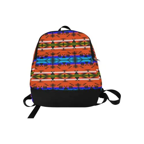 Between the Mountains Orange Fabric Backpack for Adult