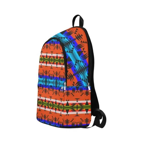 Between the Mountains Orange Fabric Backpack for Adult