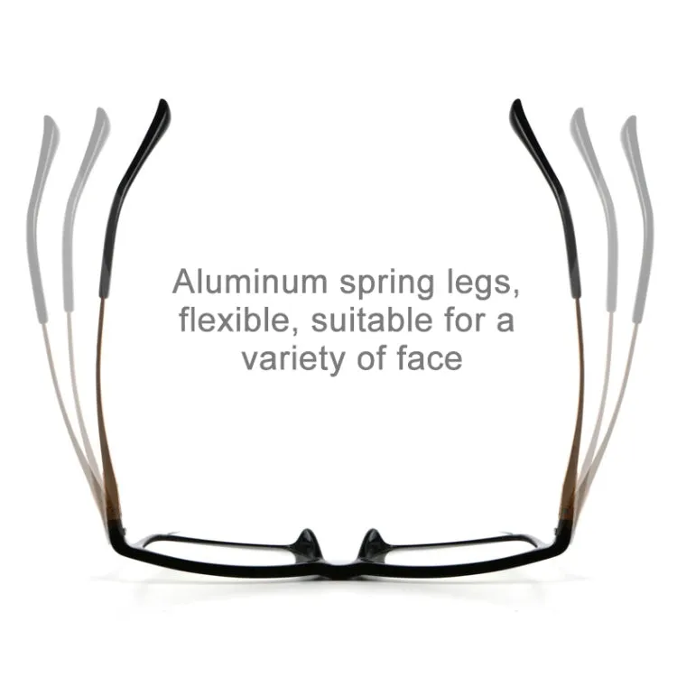 Black Frame Spring Hinge Anti Fatigue & Blue-ray Presbyopic Glasses,  2.00D