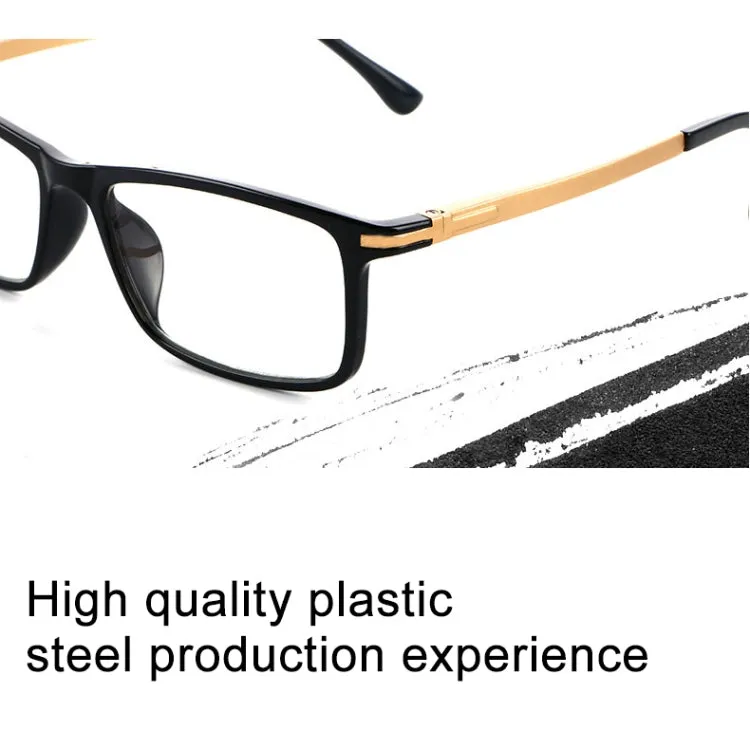 Black Frame Spring Hinge Anti Fatigue & Blue-ray Presbyopic Glasses,  2.00D