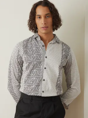 Black Geometric Printed Shirt