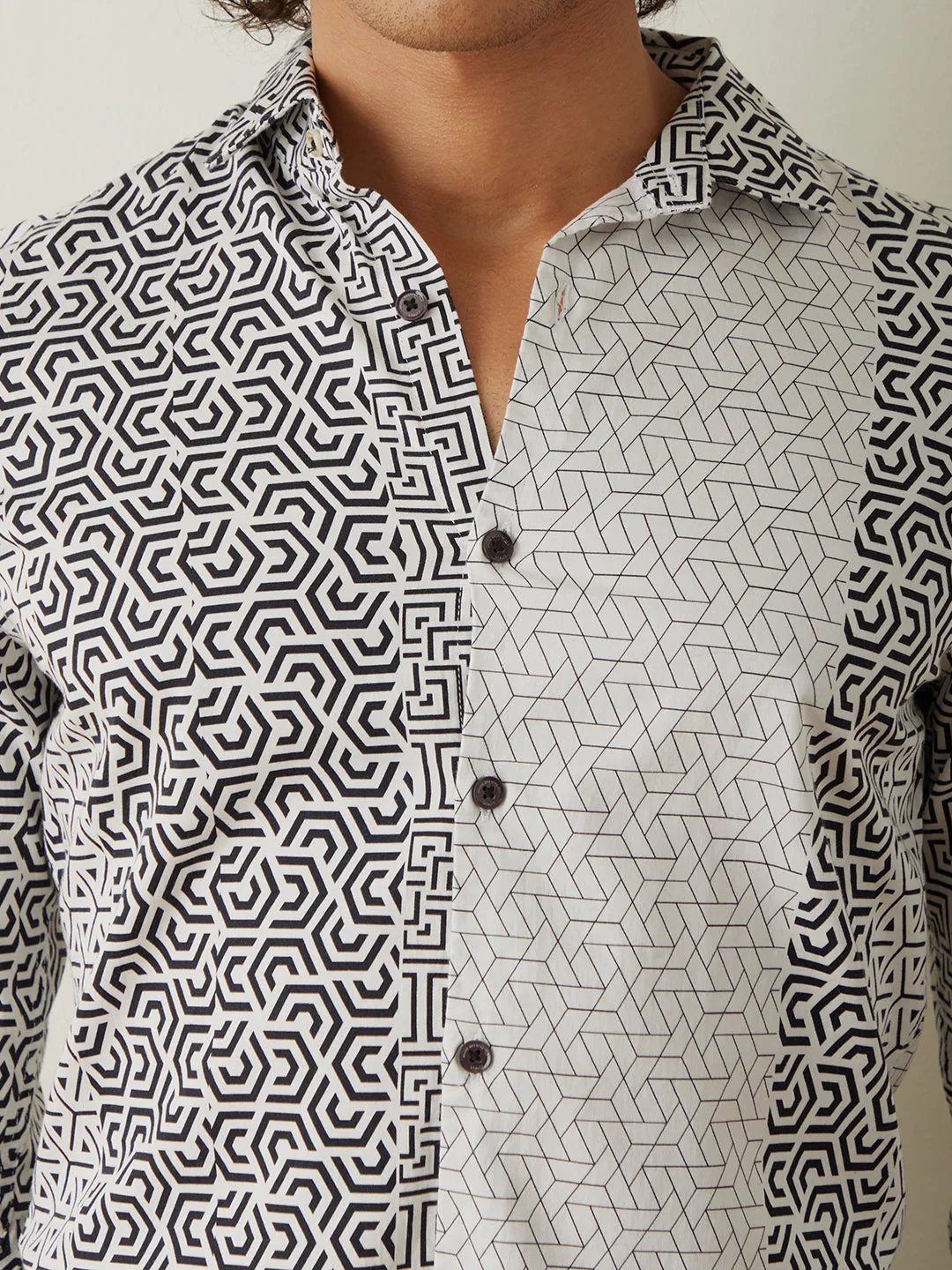 Black Geometric Printed Shirt