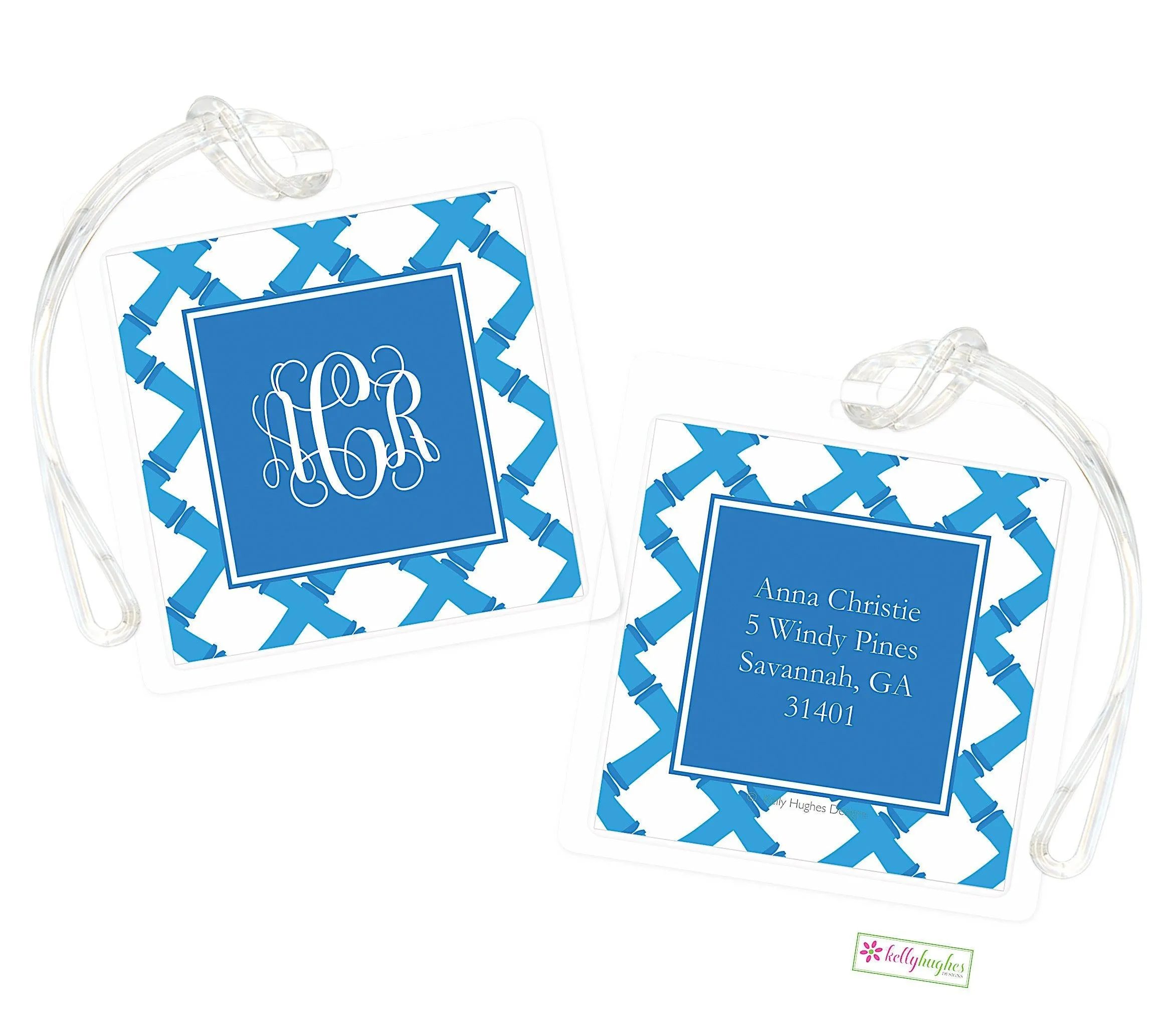 Blue Bamboo Bag Tags