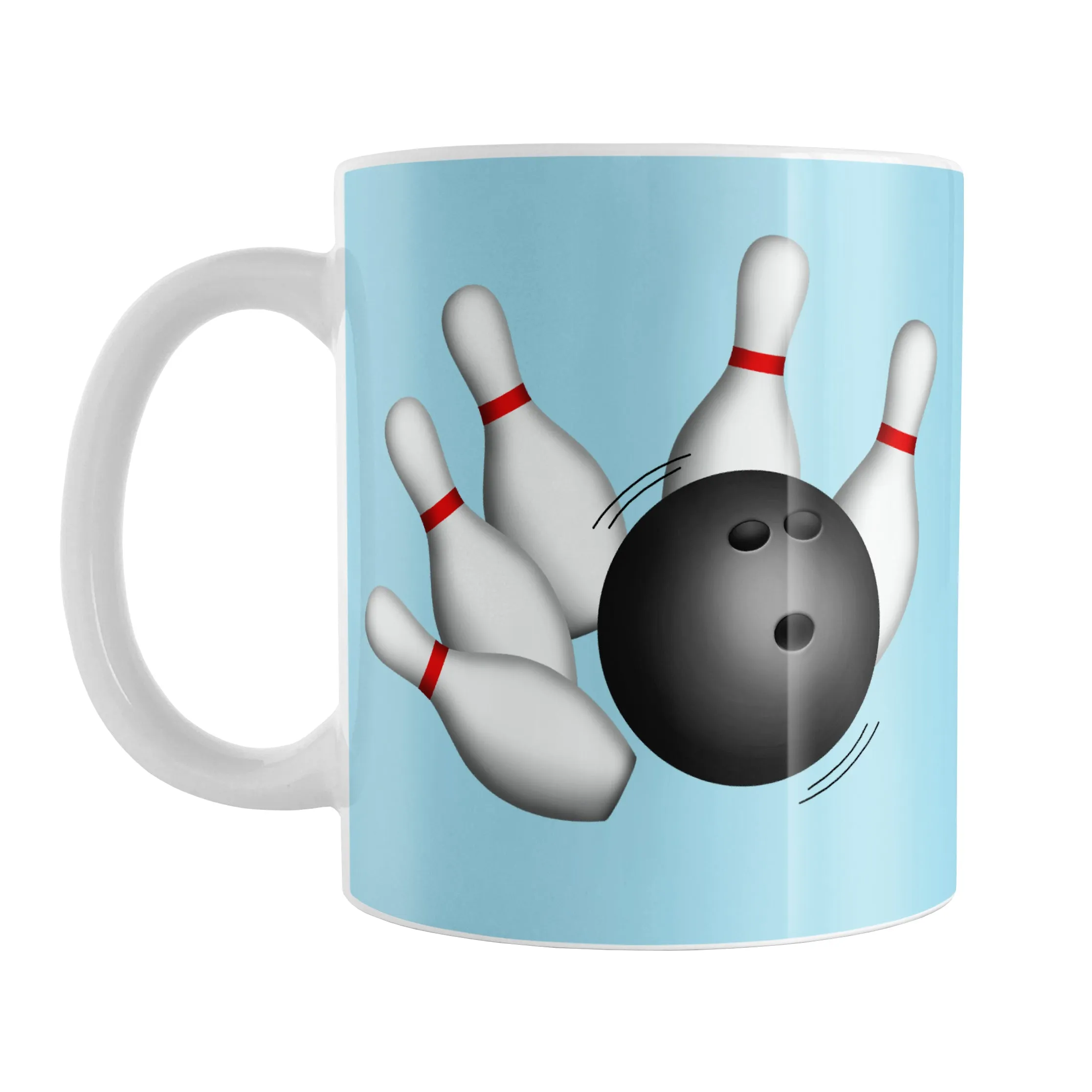 Bowling Ball and Pins Blue Bowling Mug