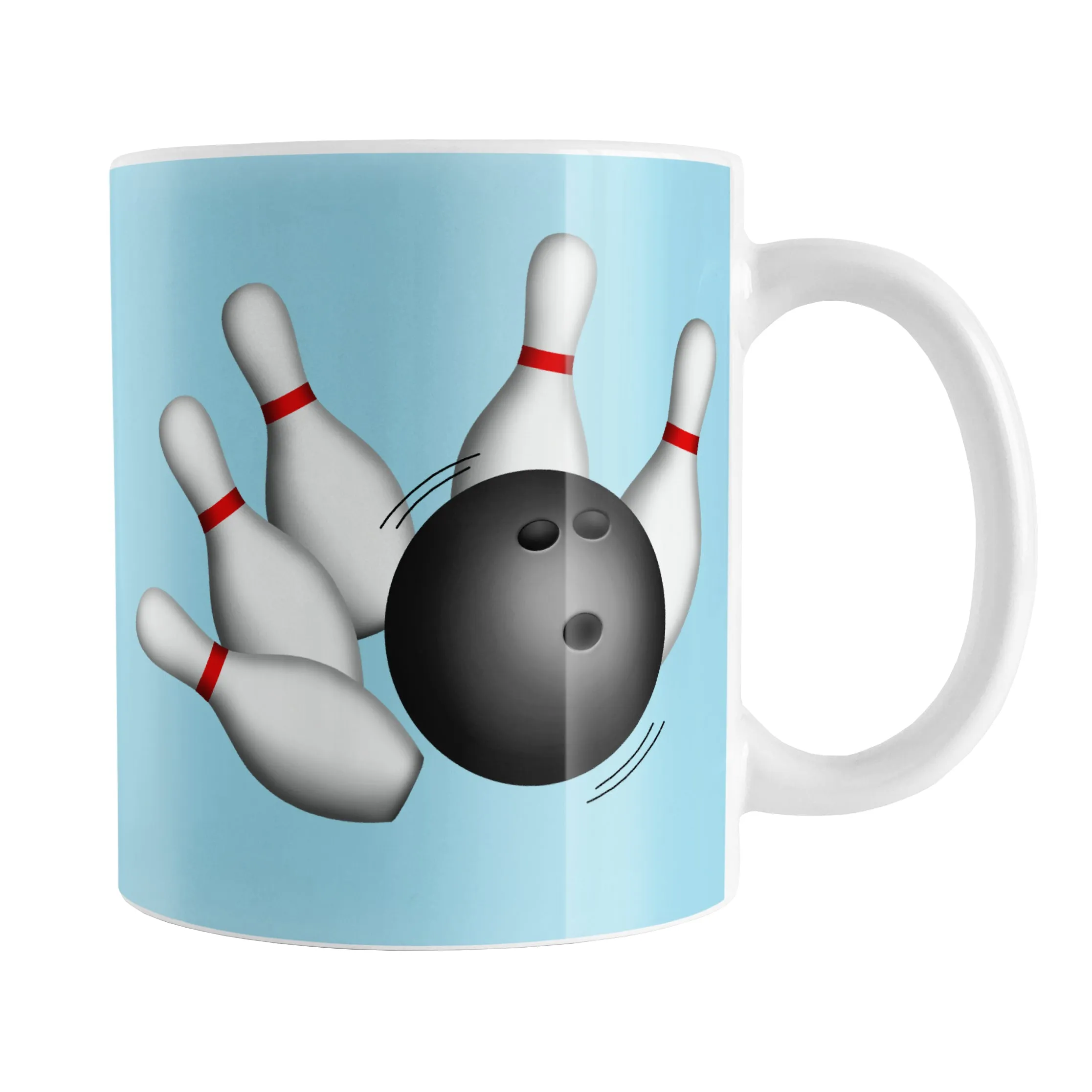 Bowling Ball and Pins Blue Bowling Mug