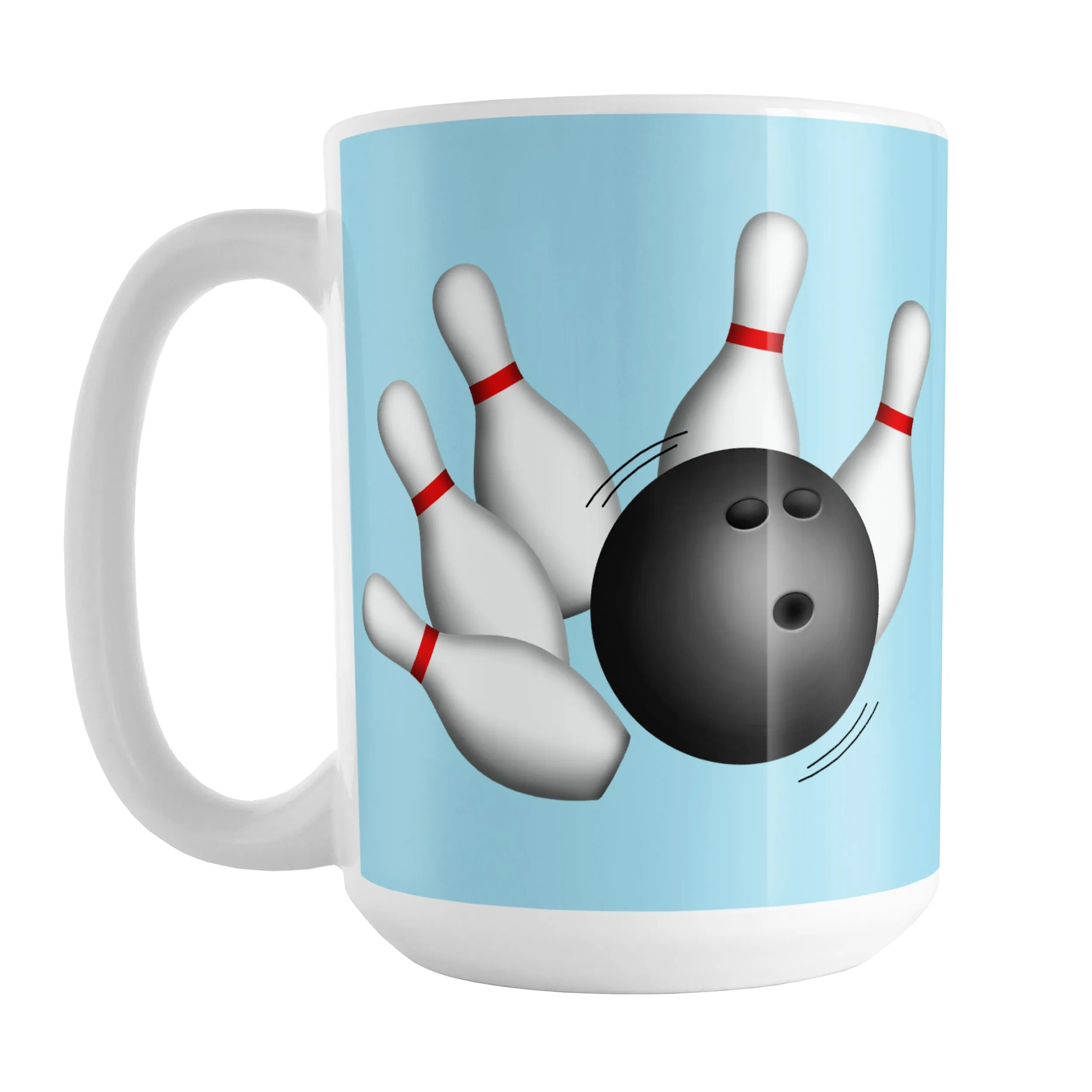 Bowling Ball and Pins Blue Bowling Mug