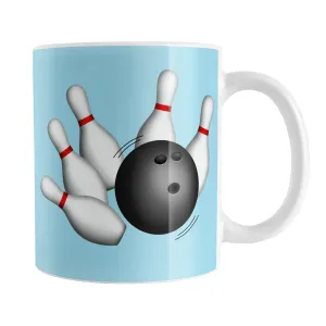 Bowling Ball and Pins Blue Bowling Mug