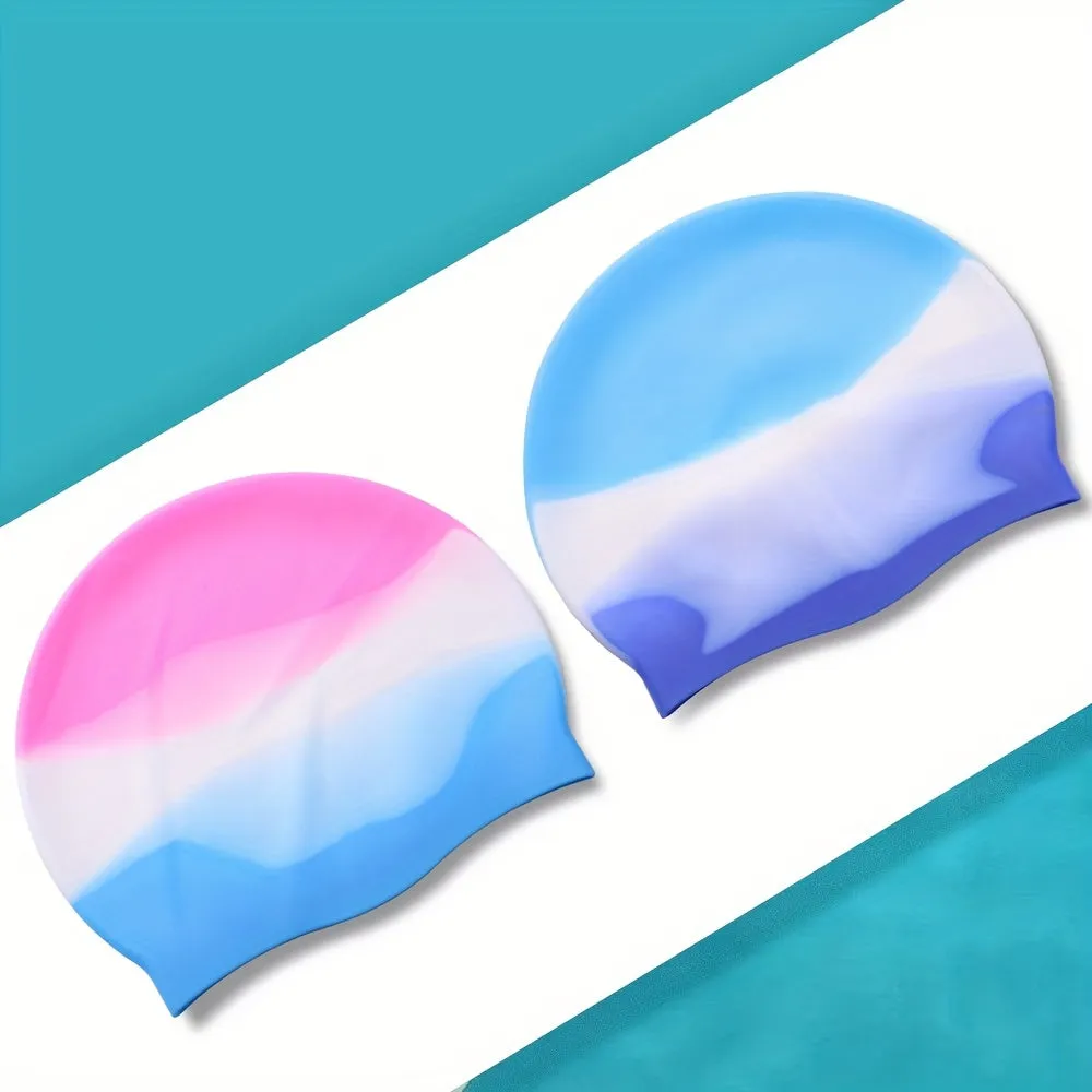 Chic Silicone 1pc Waterproof Adult Swimming Cap for Comfort  Style