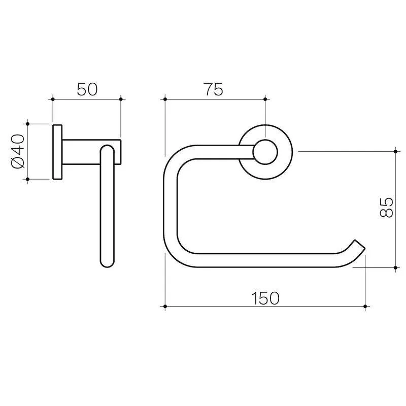 Clark Round Toilet Roll Holder - Matte Black