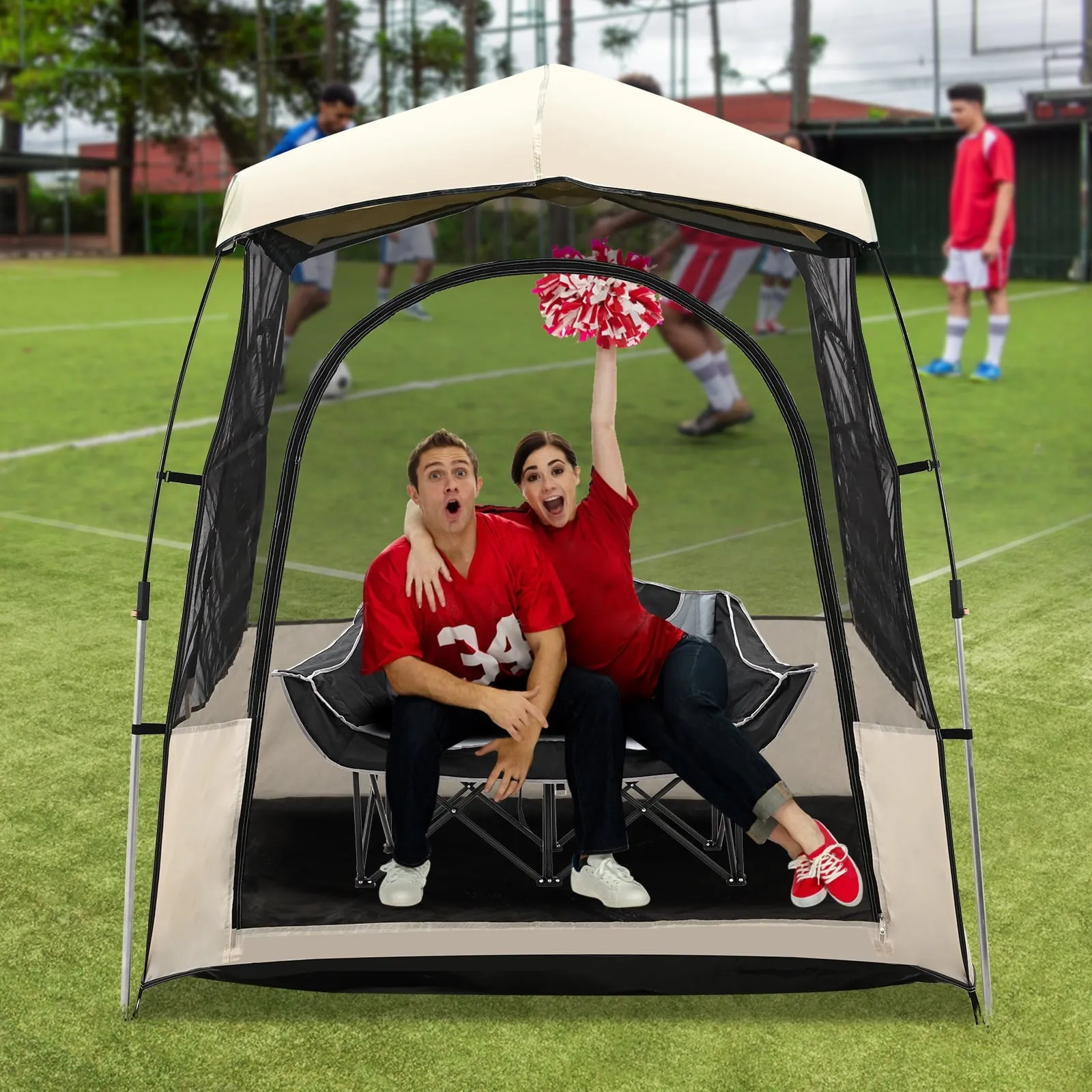 cozy 59"L x 43"W x 63"H Sports Tent Pop Up Tent Camping Tent, Outdoor Bubble Tent, Screen House Room Rain Tent Instant Screen Tent, Instant Tent Shelter Gazebos Outdoor Canopy