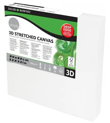 Daler Rowney 3D Stretched Canvas 80*80cm/32*32"