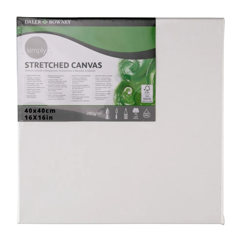 Daler Rowney Simply Stretched Canvas 40*40cm/16*16"