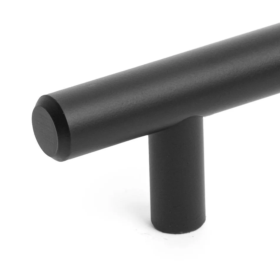 Diversa Matte Black Euro Style 3-3/4" (96mm) Cabinet Bar Pull - 10 PACK