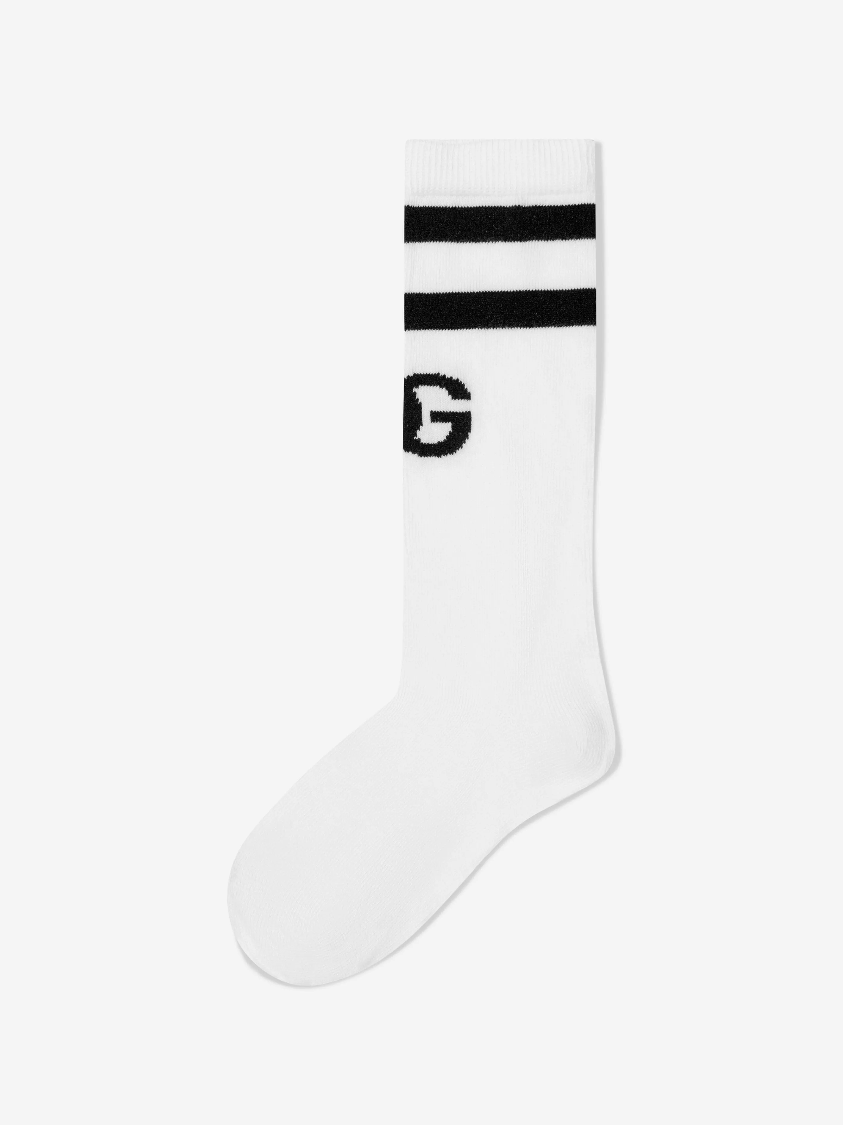 Dolce & Gabbana Boys Logo Sports Socks in White