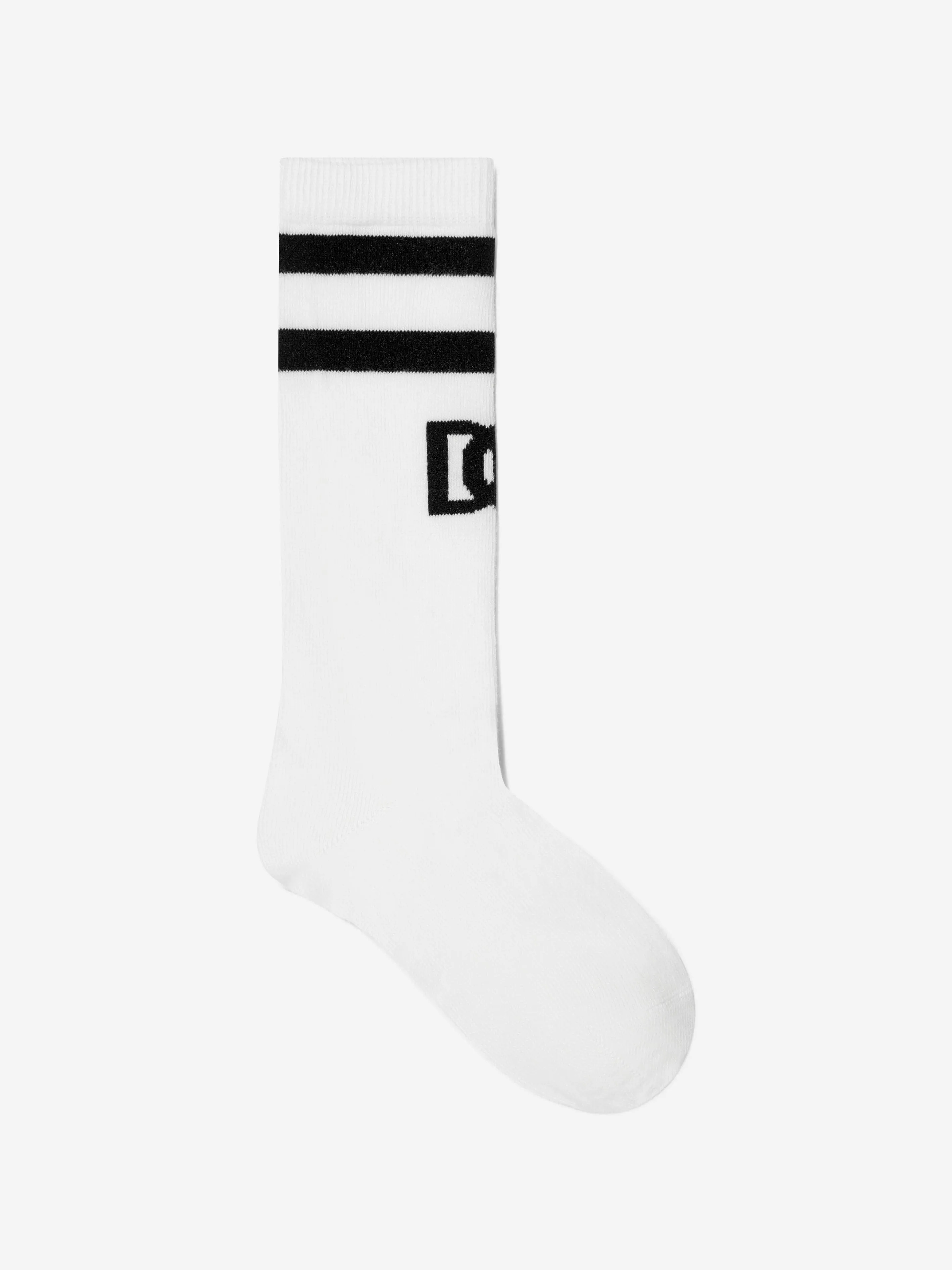 Dolce & Gabbana Boys Logo Sports Socks in White