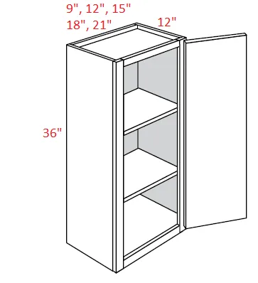 EB22-1836 Elegant Dove Assembled 18x36 Wall Cabinet