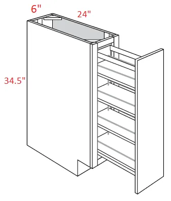 EB22-BSP6 Elegant Dove Assembled 6" Spice Base Cabinet