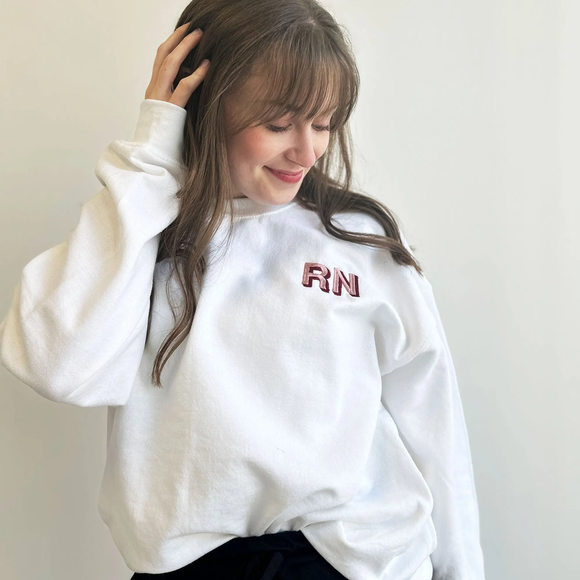 Embroidered Gemma Sweatshirt with Shadow Block Credentials