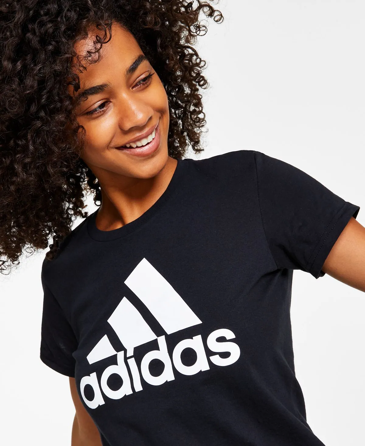 essentials xs-4x adidas Women's Cotton Logo T-Shirt Black/White