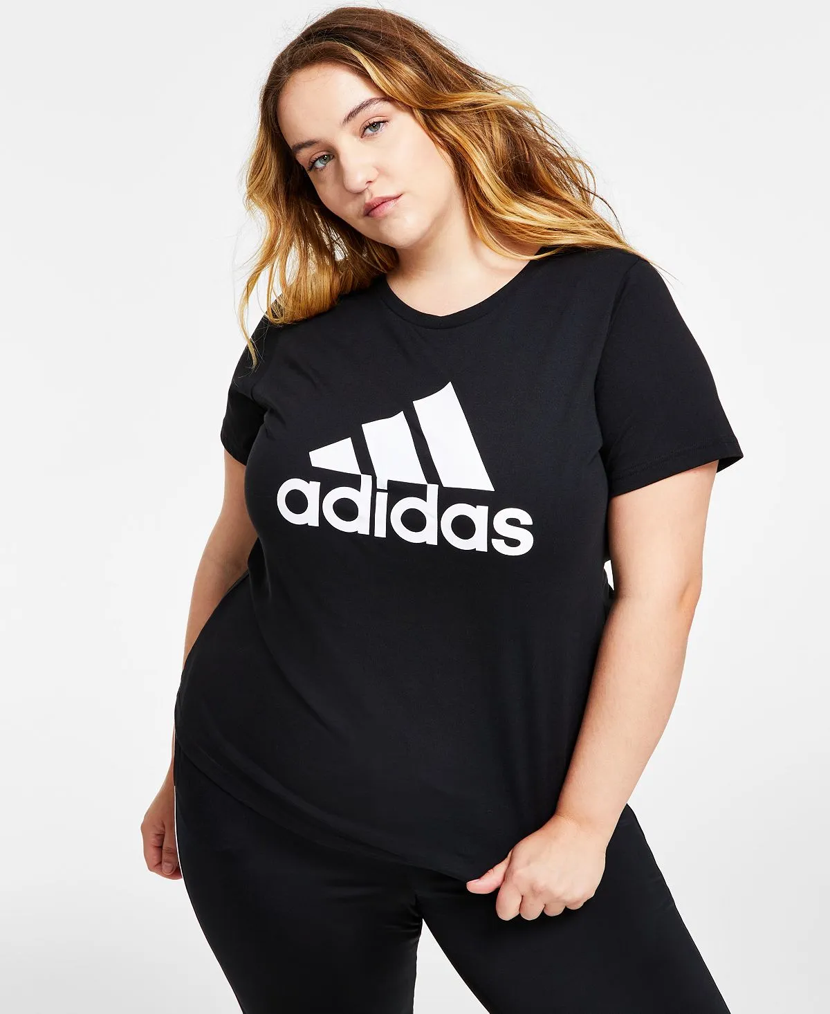 essentials xs-4x adidas Women's Cotton Logo T-Shirt Black/White