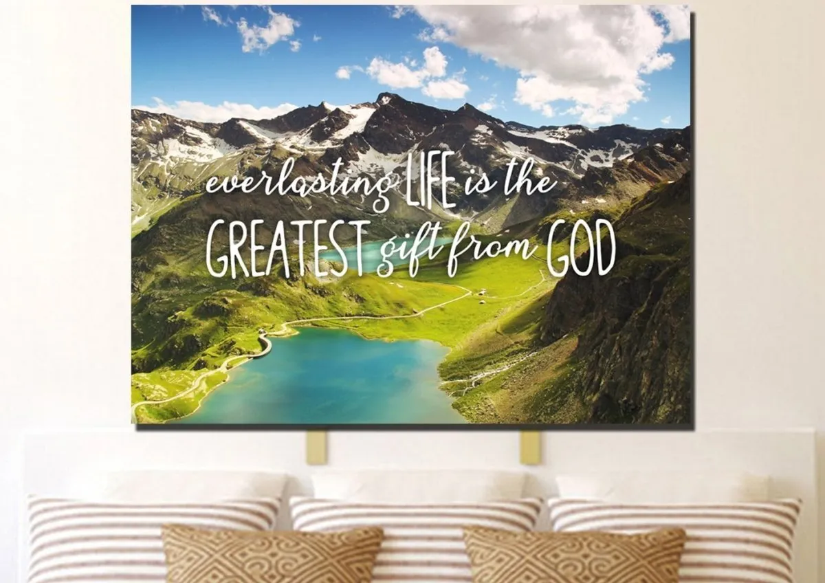 Everlasting Life Is The Greatest Gift From God Wall Art Canvas Print - Christian Canvas Wall Art