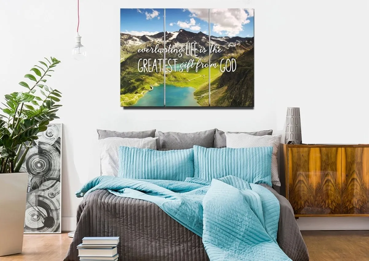 Everlasting Life Is The Greatest Gift From God Wall Art Canvas Print - Christian Canvas Wall Art