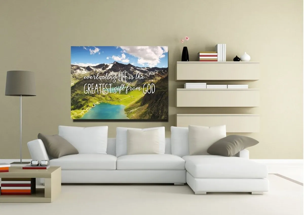 Everlasting Life Is The Greatest Gift From God Wall Art Canvas Print - Christian Canvas Wall Art