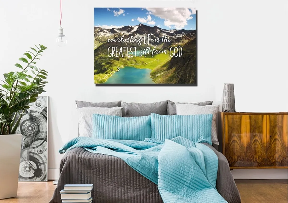 Everlasting Life Is The Greatest Gift From God Wall Art Canvas Print - Christian Canvas Wall Art