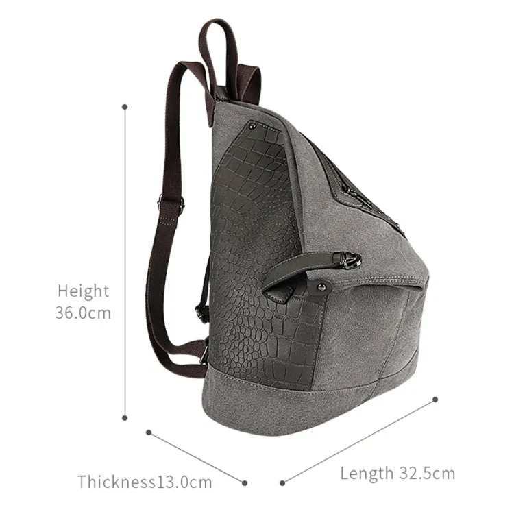 FB01 Irregular Canvas Backpack(Black)