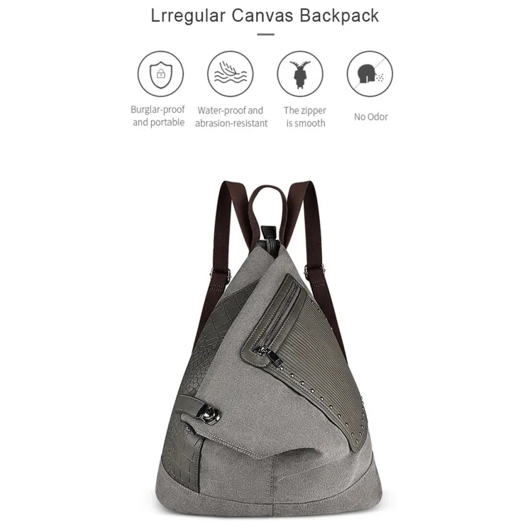 FB01 Irregular Canvas Backpack(Black)