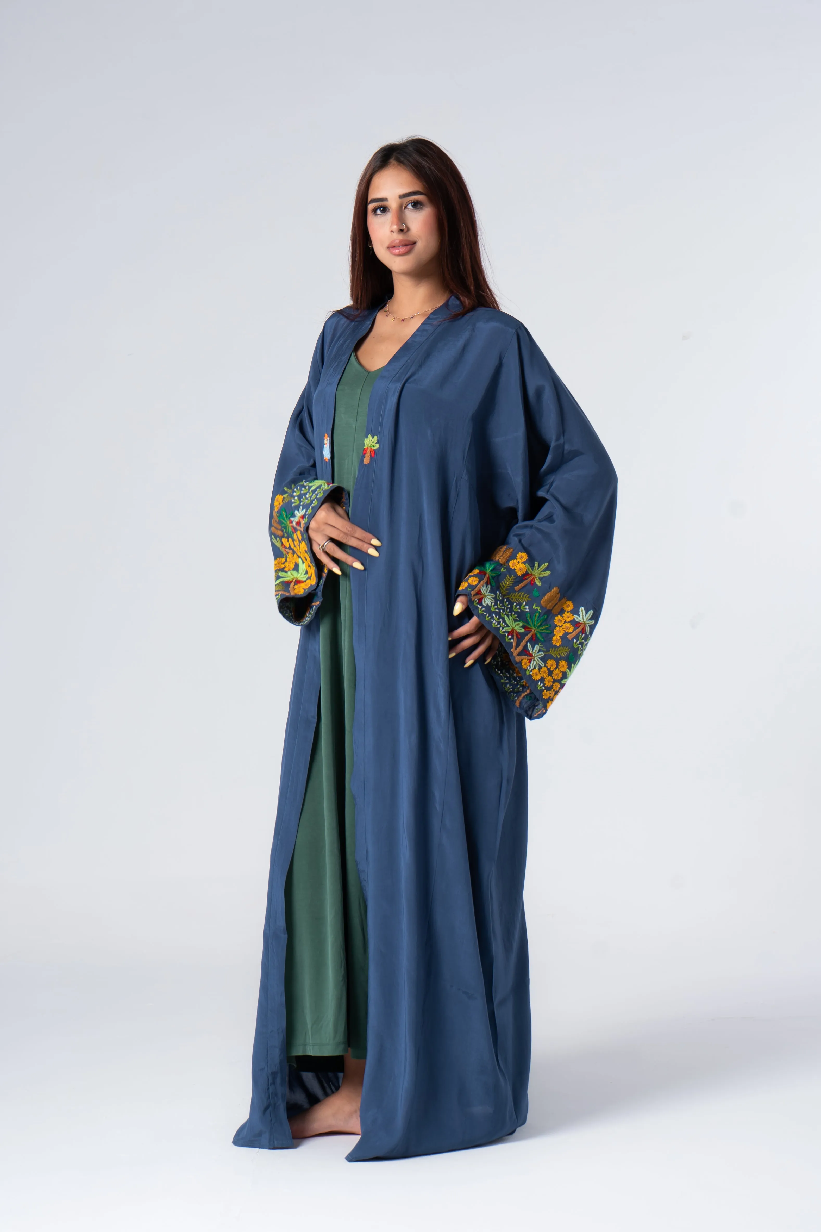 Fellahy Plam Kaftan Cotton Silk