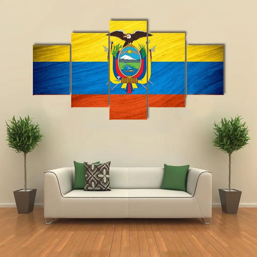 Flag Of Ecuador Canvas Wall Art