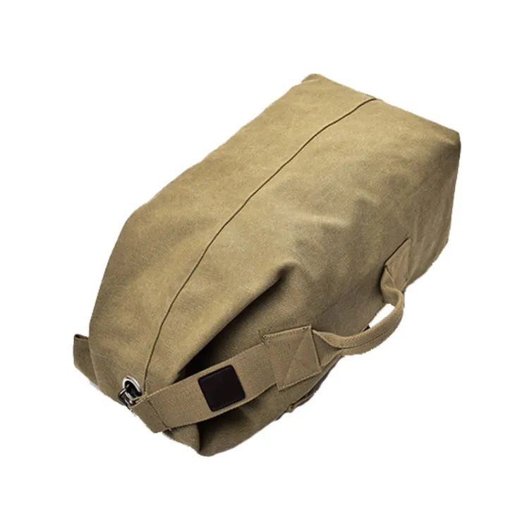 FM308 Large Capacity Outdoor Travel Man Canvas Double Shoulder Backpack Student Schoolbag, Specification: Large Khaki