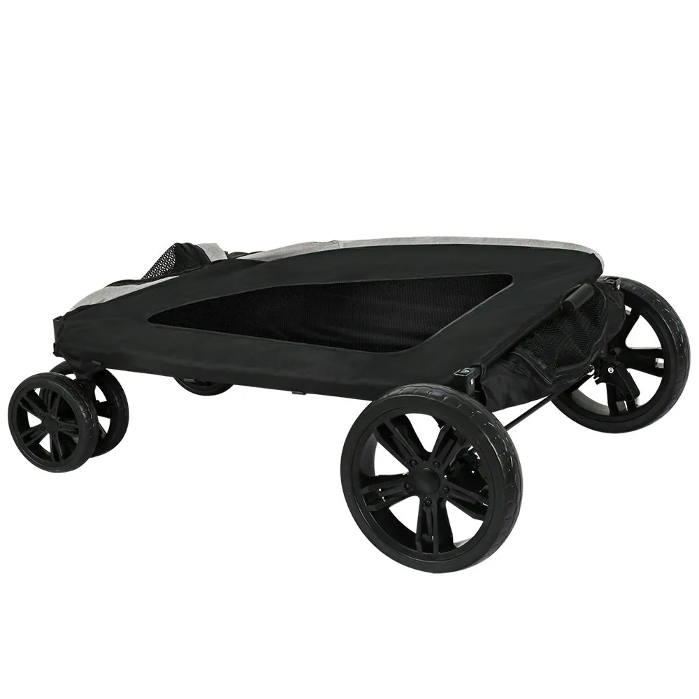 Foldable Pet Stroller 4 Wheels, Large, Mesh, i.Pet