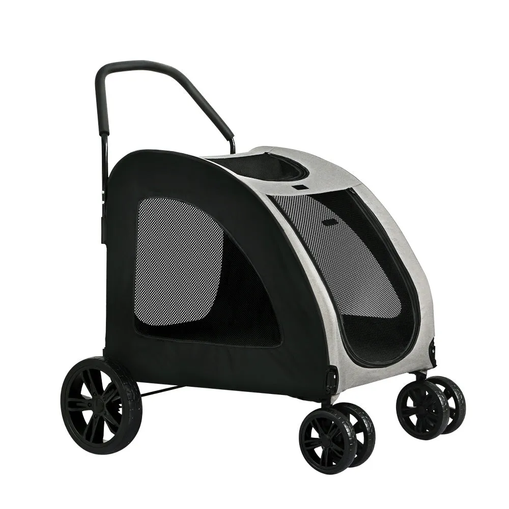 Foldable Pet Stroller 4 Wheels, Large, Mesh, i.Pet