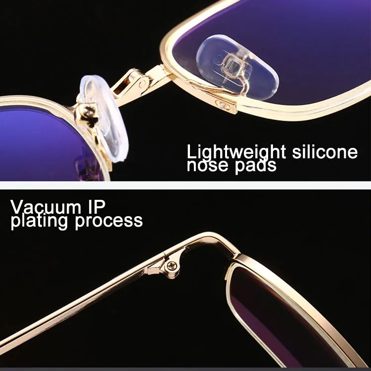 Folding Anti Blue-ray Presbyopic Reading Glasses with Case & Cleaning Cloth,  3.50D(Gold)